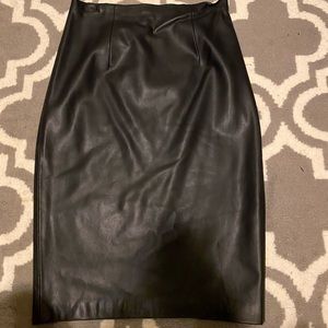 Faux leather midi skirt